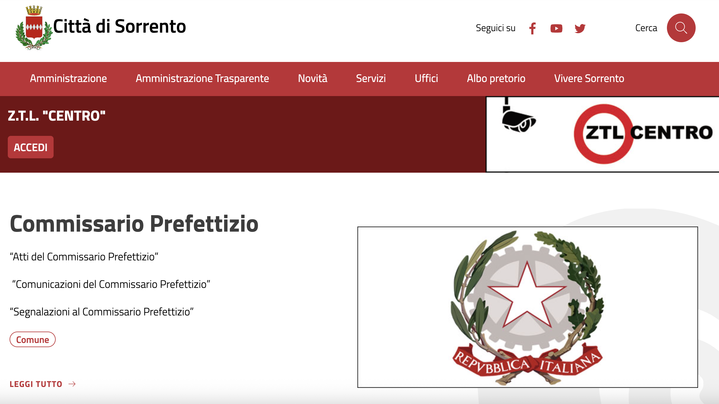 La nuova sezione del sito